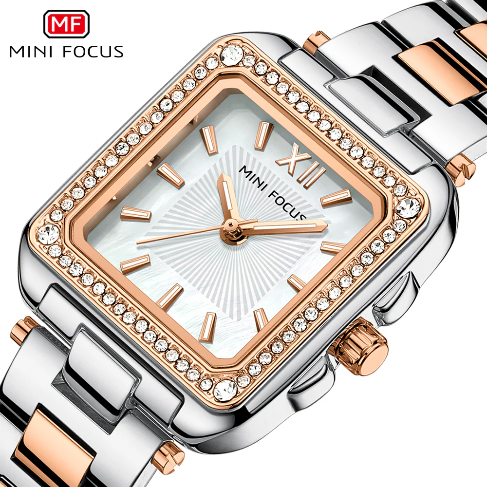 Mini Focus Two-tone Stainless Steel Silver Dial Quartz Watch for Ladies - MF0619L-03 - Image 3