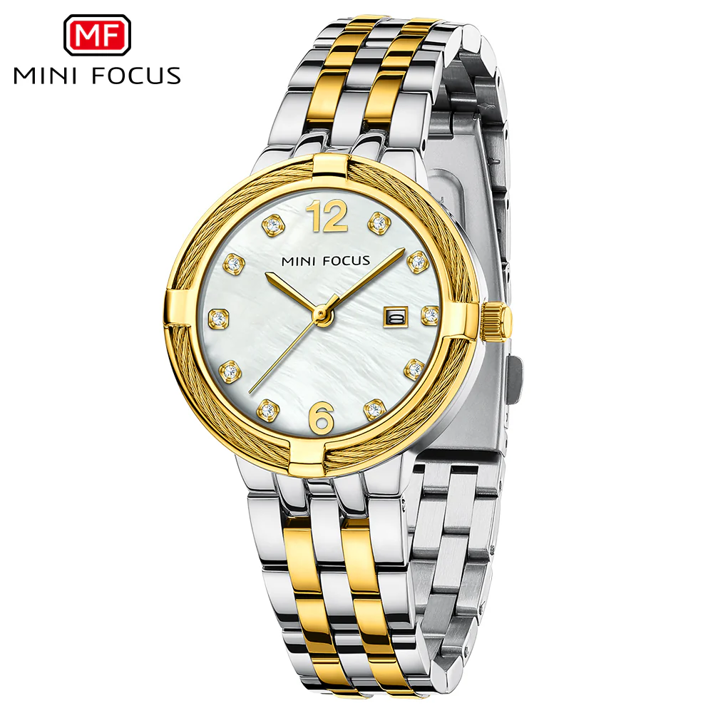 Mini Focus Two-tone Stainless Steel Silver Dial Quartz Watch for Ladies - MF0626L-03 - Image 2