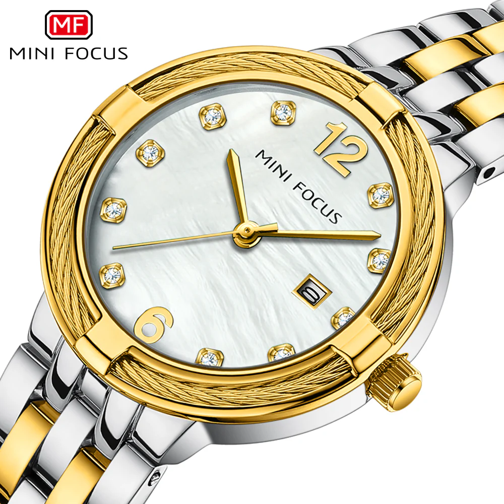 Mini Focus Two-tone Stainless Steel Silver Dial Quartz Watch for Ladies - MF0626L-03 - Image 3