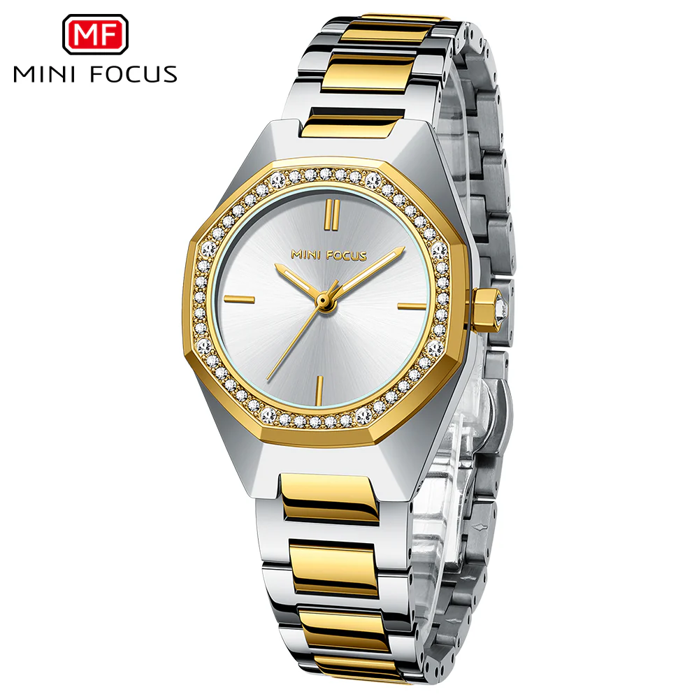 Mini Focus Two-tone Stainless Steel White Dial Quartz Watch for Ladies - MF0433L-01 - Image 2