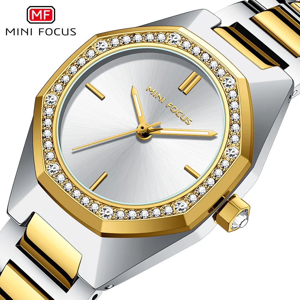 Mini Focus Two-tone Stainless Steel White Dial Quartz Watch for Ladies - MF0433L-01 - Image 3