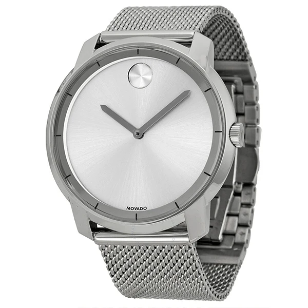 Movado Bold Series Silver Stainless Steel Mesh Silver Dial Quartz Watch for Gents- 3600260 - Image 2