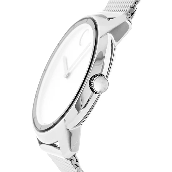 Movado Bold Series Silver Stainless Steel Mesh Silver Dial Quartz Watch for Gents- 3600260 - Image 3