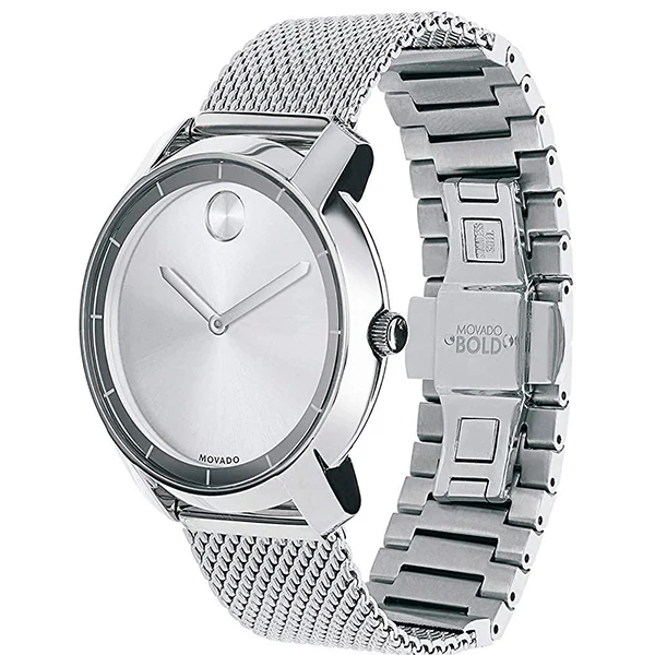 Movado Bold Series Silver Stainless Steel Mesh Silver Dial Quartz Watch for Ladies- 3600241 - Image 2