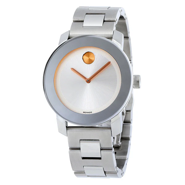 Movado Bold Series Silver Stainless Steel Silver Dial Quartz Watch for Ladies - 3600084 - Image 2