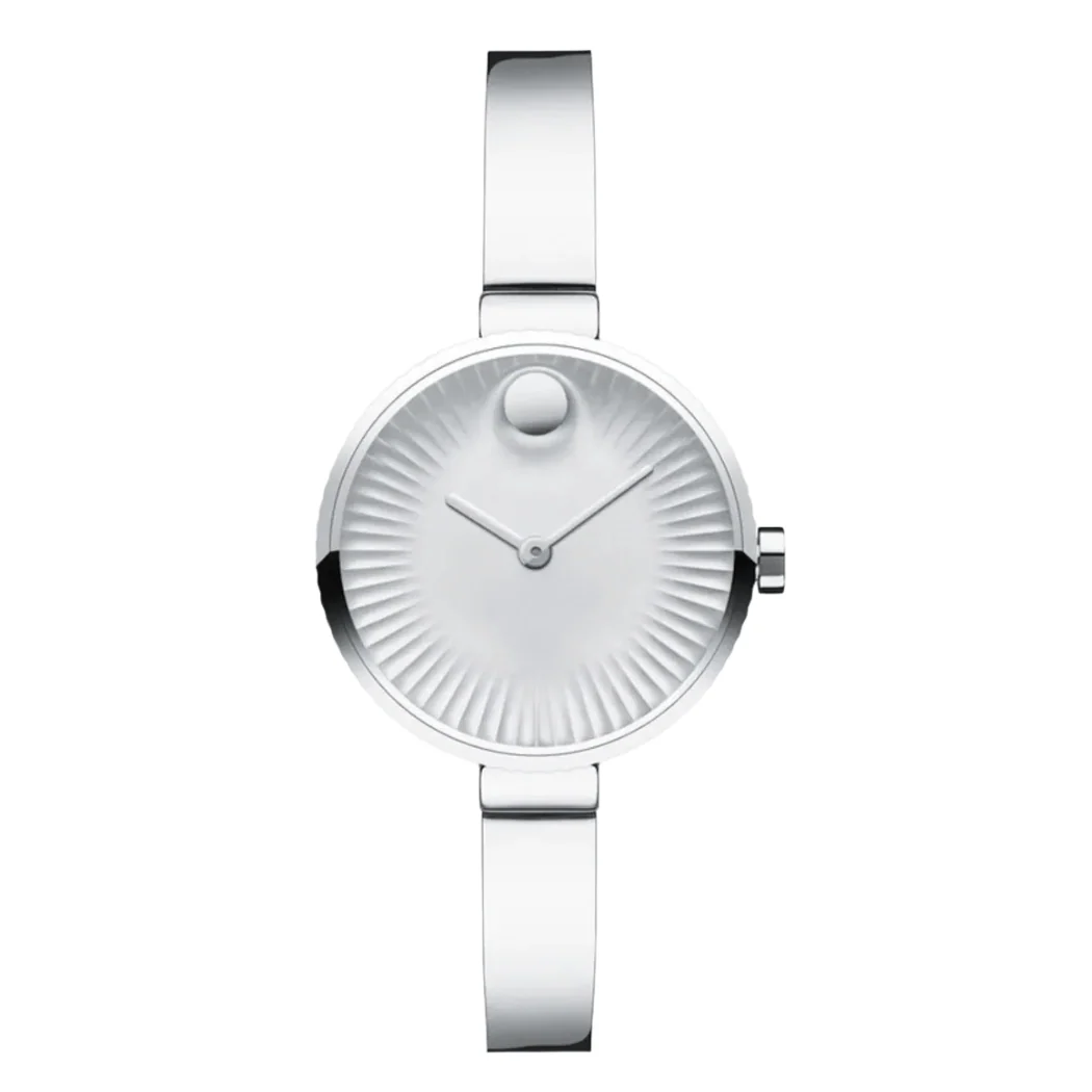Movado Edge Series Silver Stainless Steel Silver Dial Quartz Watch for Ladies- 3680020