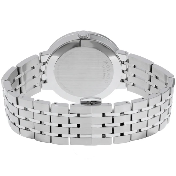 Movado Esperanza Silver Stainless Steel Black Dial Quartz Watch for Gents - 607057 - Image 3