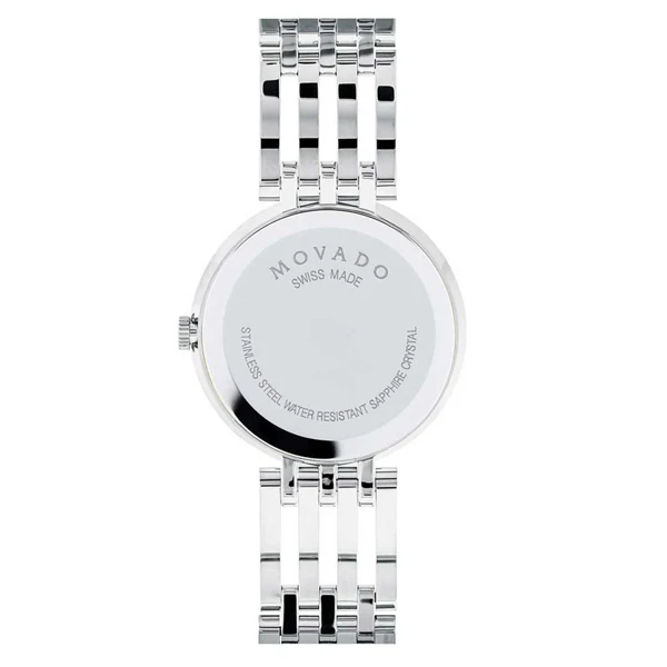 Movado Esperanza Silver Stainless Steel Black Dial Quartz Watch for Ladies - 607052 - Image 2
