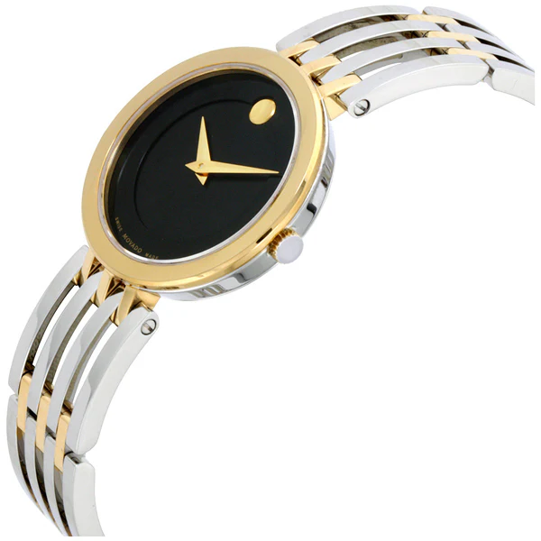 Movado Esperanza Silver Stainless Steel Black Dial Quartz Watch for Ladies - 607053 - Image 2