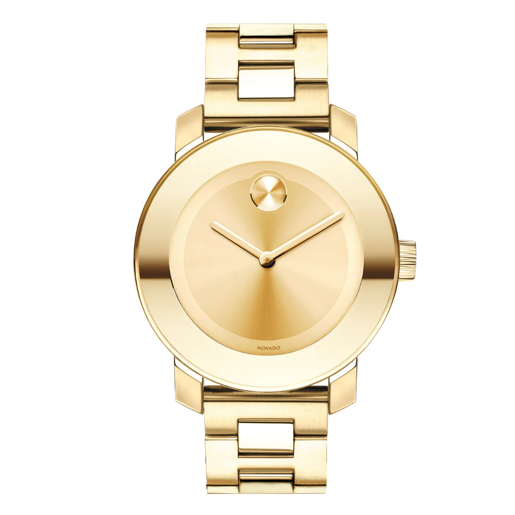 Movado Gold Stainless Steel Gold Dial Quartz Watch for Gents - Movado 3600085