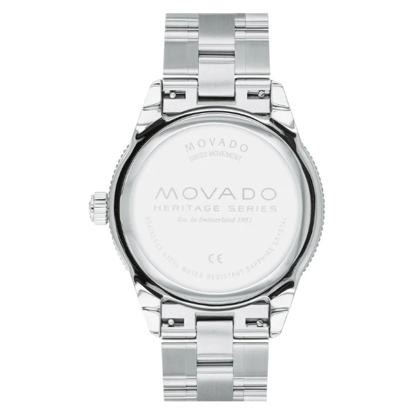 Movado Heritage Silver Stainless Steel Blue Dial Quartz Watch for Gents - 3650094 - Image 2