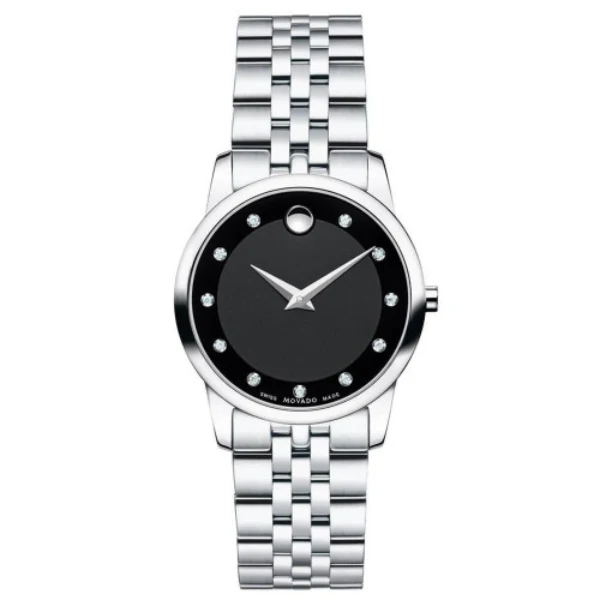 Movado Museum 0606858– Black Dial Stainless Steel Women's Watch