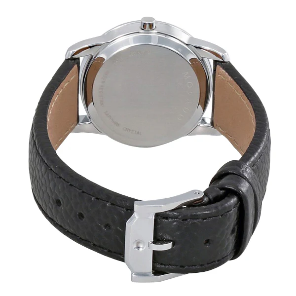 Movado Museum Black Leather Black Dial Quartz Watch for Ladies - 607015 - Image 2