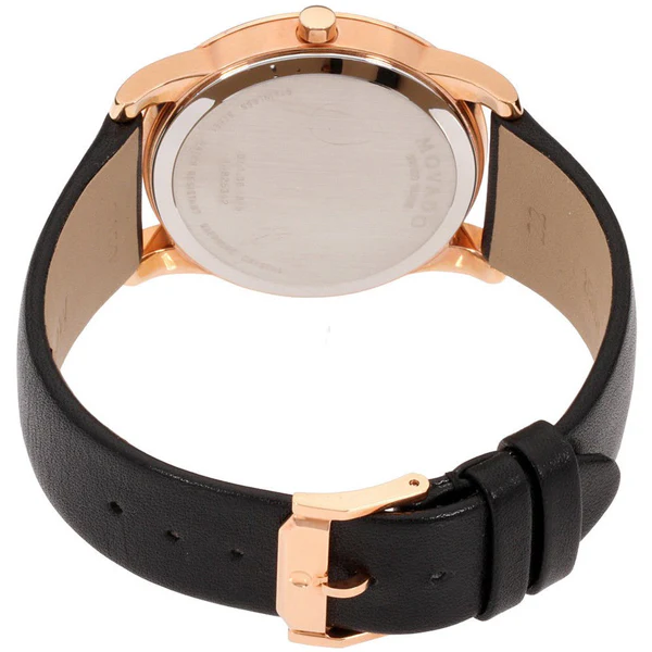Movado Museum Classic Black Leather Black Dial Quartz Watch for Gents - 607078 - Image 2