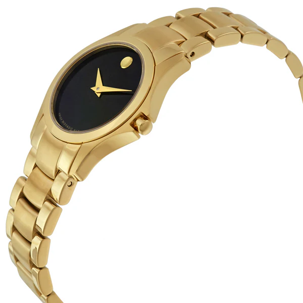 Movado Museum Classic Black Leather Black Dial Quartz Watch for Ladies - 607027 - Image 3