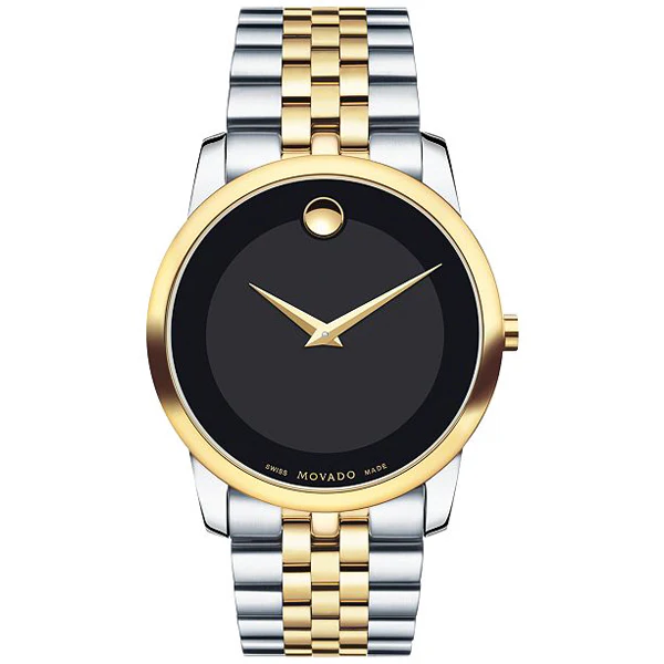 Movado Museum Classic Two-tone Stainless Steel Black Dial Quartz Watch for Gents - 606899 - Image 2