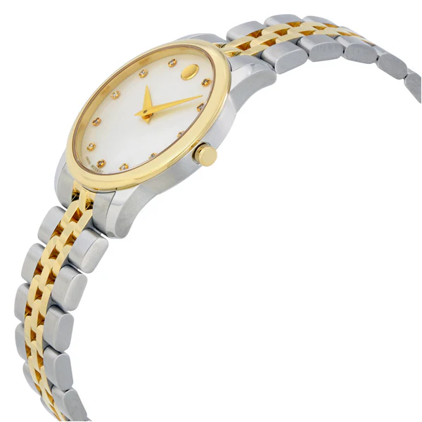 Movado Museum Classic Two-tone Stainless Steel Mother of pearl Dial Quartz Watch for Ladies - 606613 - Image 3