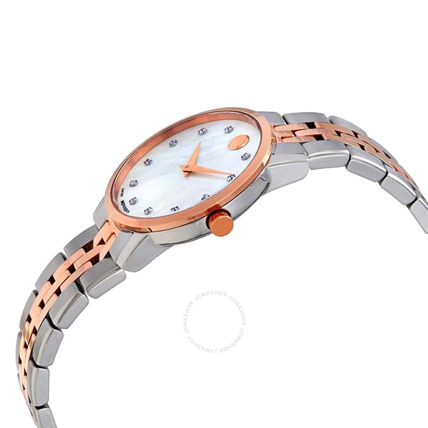 Movado Museum Classic Two-tone Stainless Steel Mother of pearl Dial Quartz Watch for Ladies - 607209 - Image 3