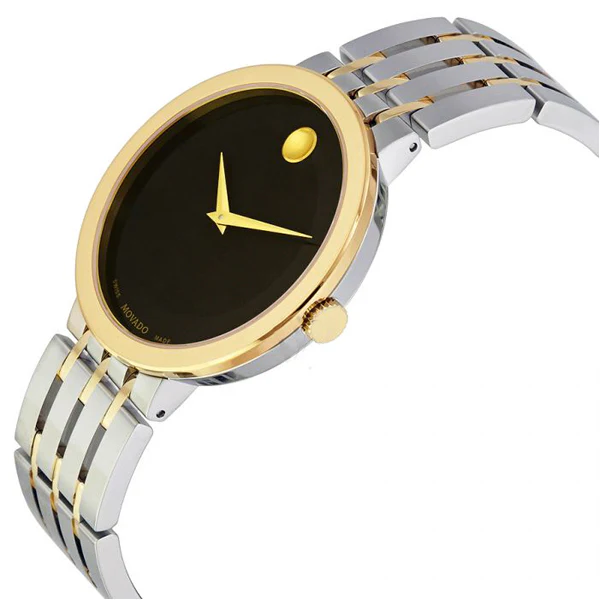 Movado Museum Esperanza Two-tone Stainless Steel Black Dial Quartz Watch for Gents - 607058 - Image 3