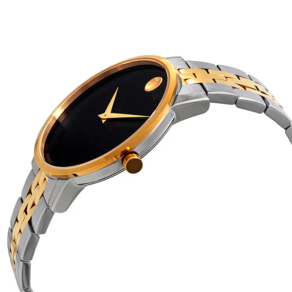 Movado Museum Two-tone Stainless Steel Black Dial Quartz Watch for Gents- 0607200 - Image 3