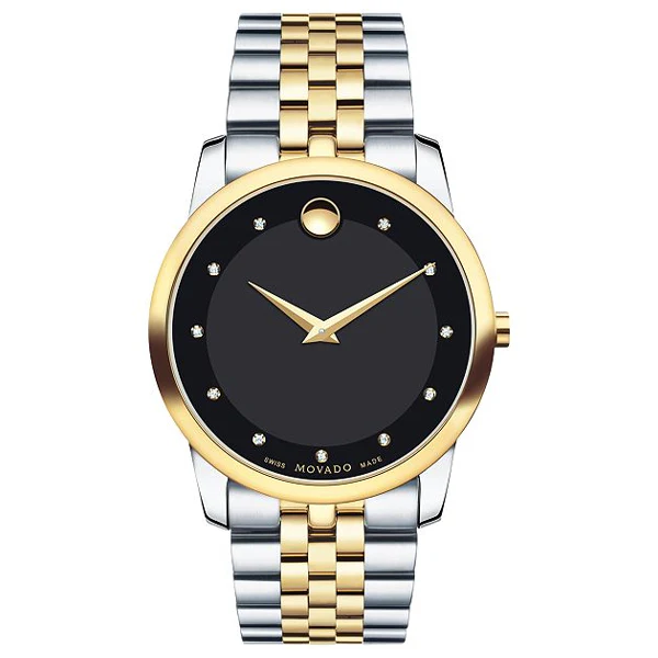 Movado Museum Two-tone Stainless Steel Black Dial Quartz Watch for Gents - 606879