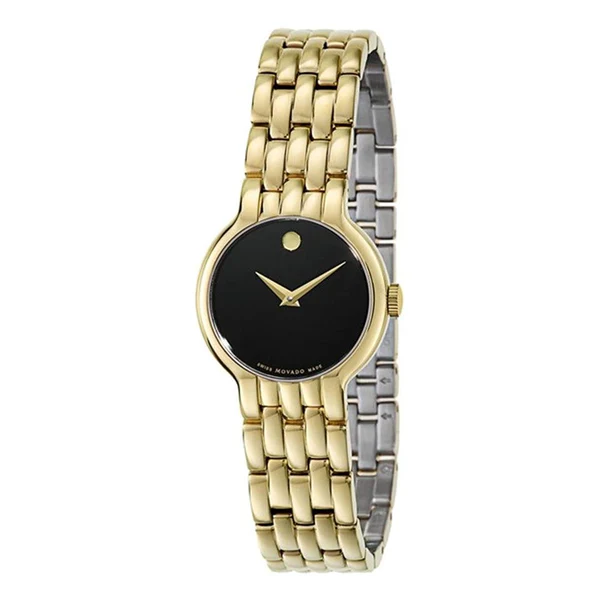 Movado Veturi Gold Stainless Steel Black Dial Quartz Watch for Ladies - 606935 - Image 2
