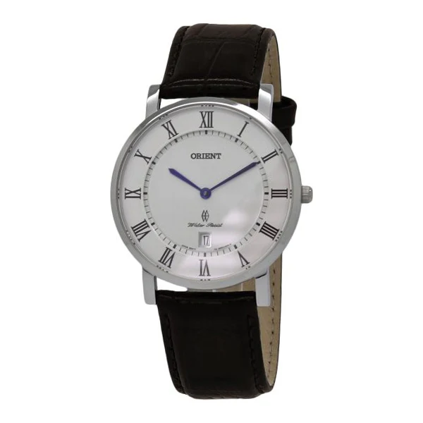 Orient Classic Black Leather Strap White Dial Quartz Watch for Gents - FGW0100HW0 - Image 2