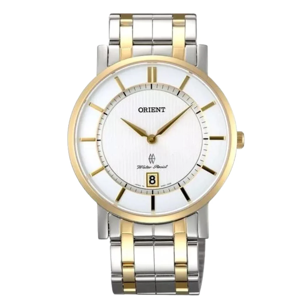 Orient Classic Two-tone Stainless Steel White Dial Quartz Unisex Watch - FGW01003W0