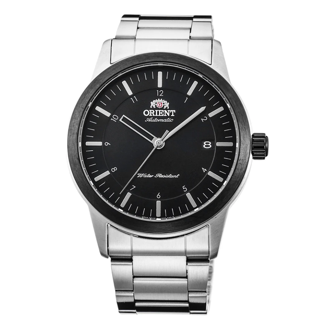 Orient Sentinel Silver Stainless Steel Black Dial Automatic Watch for Gents - FAC05001B0