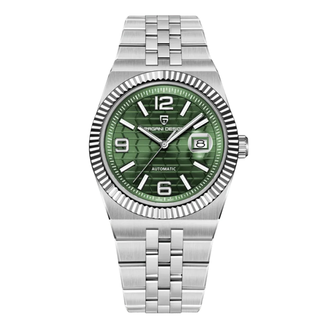 Pagani Design Silver Stainless Steel Green Dial Automatic Watch for Gents - PD-YSO27-S-CH SILVER/GREEN/SILVER
