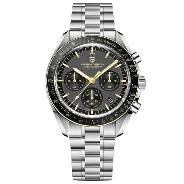 Pagani Design Silver Stainless Steel Grey Dial Chronograph Quartz Watch for Gents - PD1701