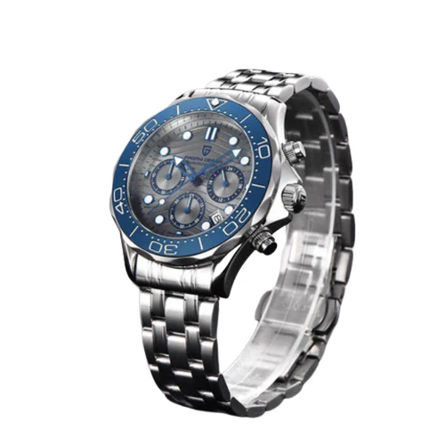 Pagani Design Silver Stainless Steel Grey Dial Chronograph Quartz Watch for Gents - PD1713 - Image 3