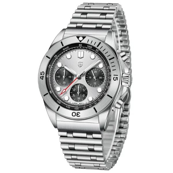 Pagani Design Silver Stainless Steel Silver Dial Chronograph Quartz Watch for Gents - PD1705 - Image 2