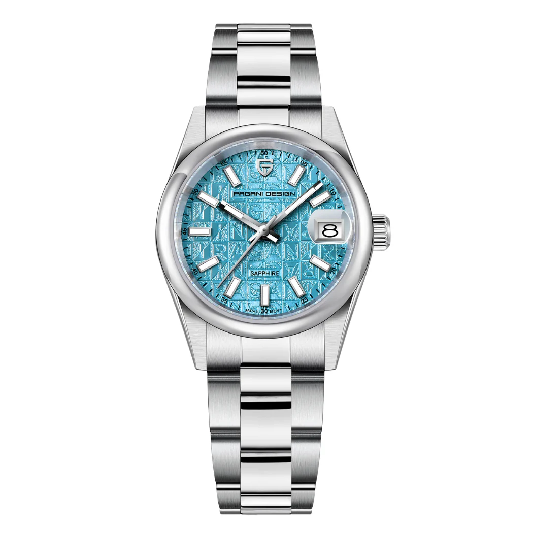 Pagani Design Silver Stainless Steel Tiffany Dial Quartz Watch for Gents - PD-1794