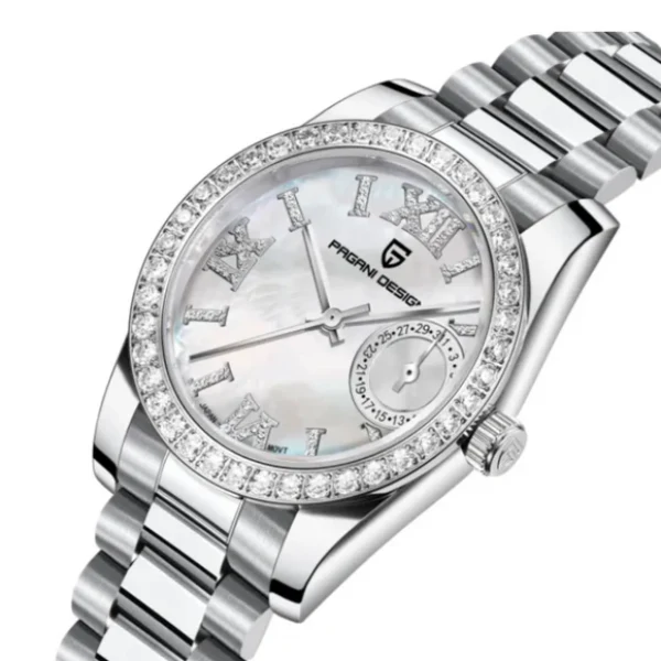 Pagani Design Silver Stainless Steel White Dial Quartz Watch for Ladies - PD-1776 - Image 2