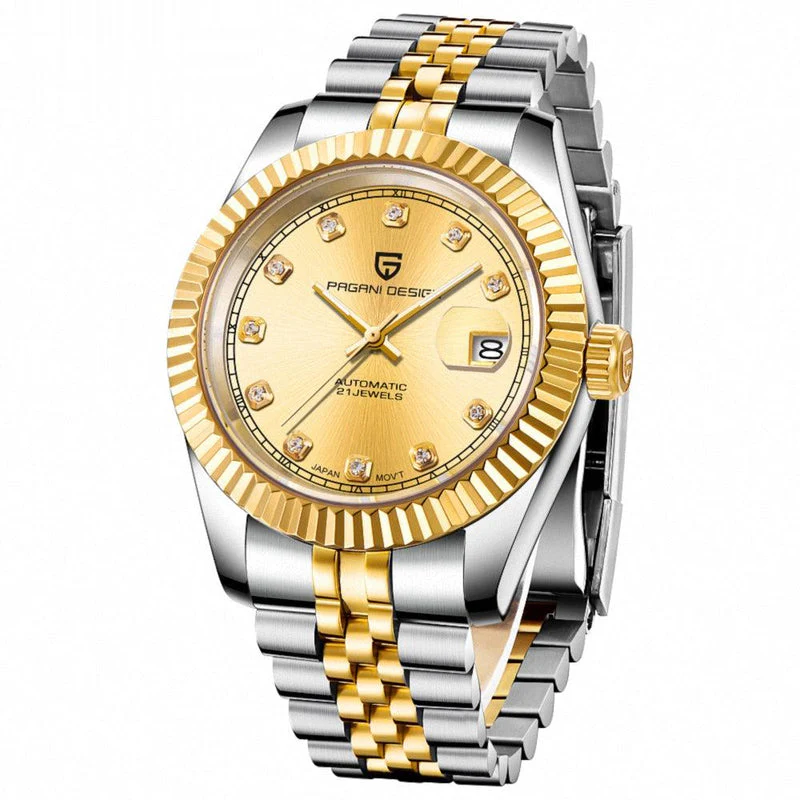 Pagani Design Two tone Stainless Steel Gold Dial Automatic Watch for Gents - PD1645