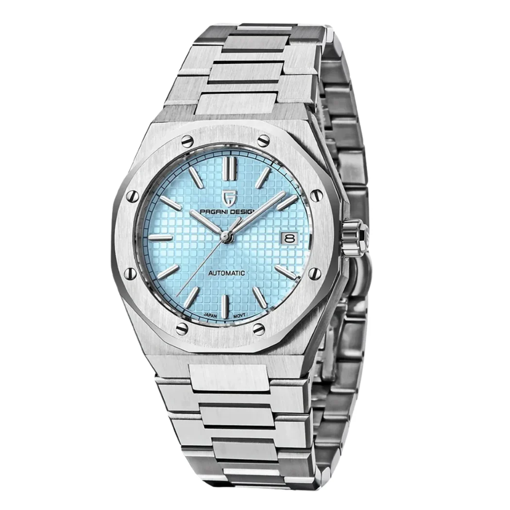 Pagani Silver Stainless Steel Tiffany Dial Automatic Watch for Gents – PD-1673