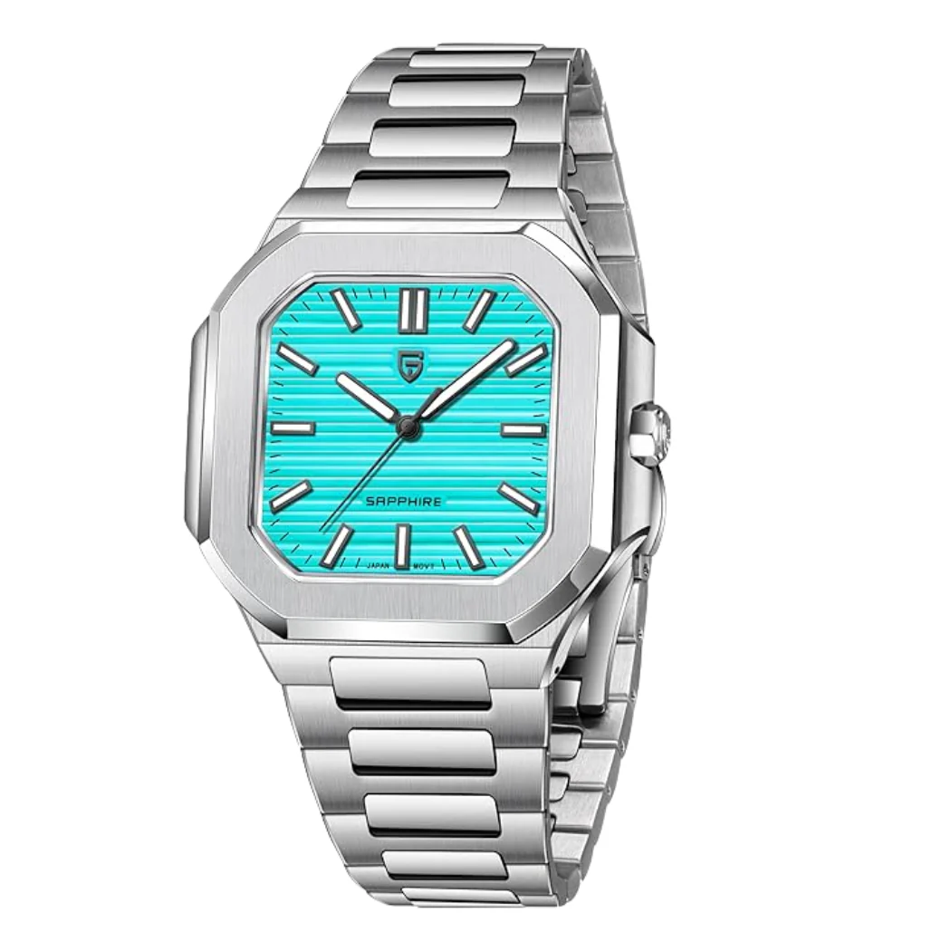 Pagani Silver Stainless Steel Tiffany Dial Quartz Watch for Gents - PD-Y819