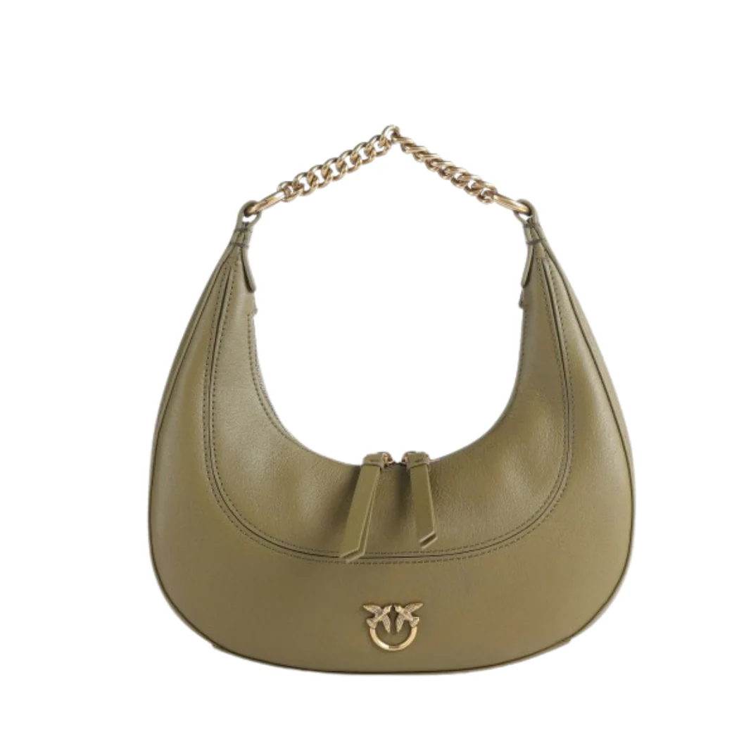 PINKO Brioche Classic Hobo Shoulder Bag ā VerdeāÆAbete Soft Calfskin