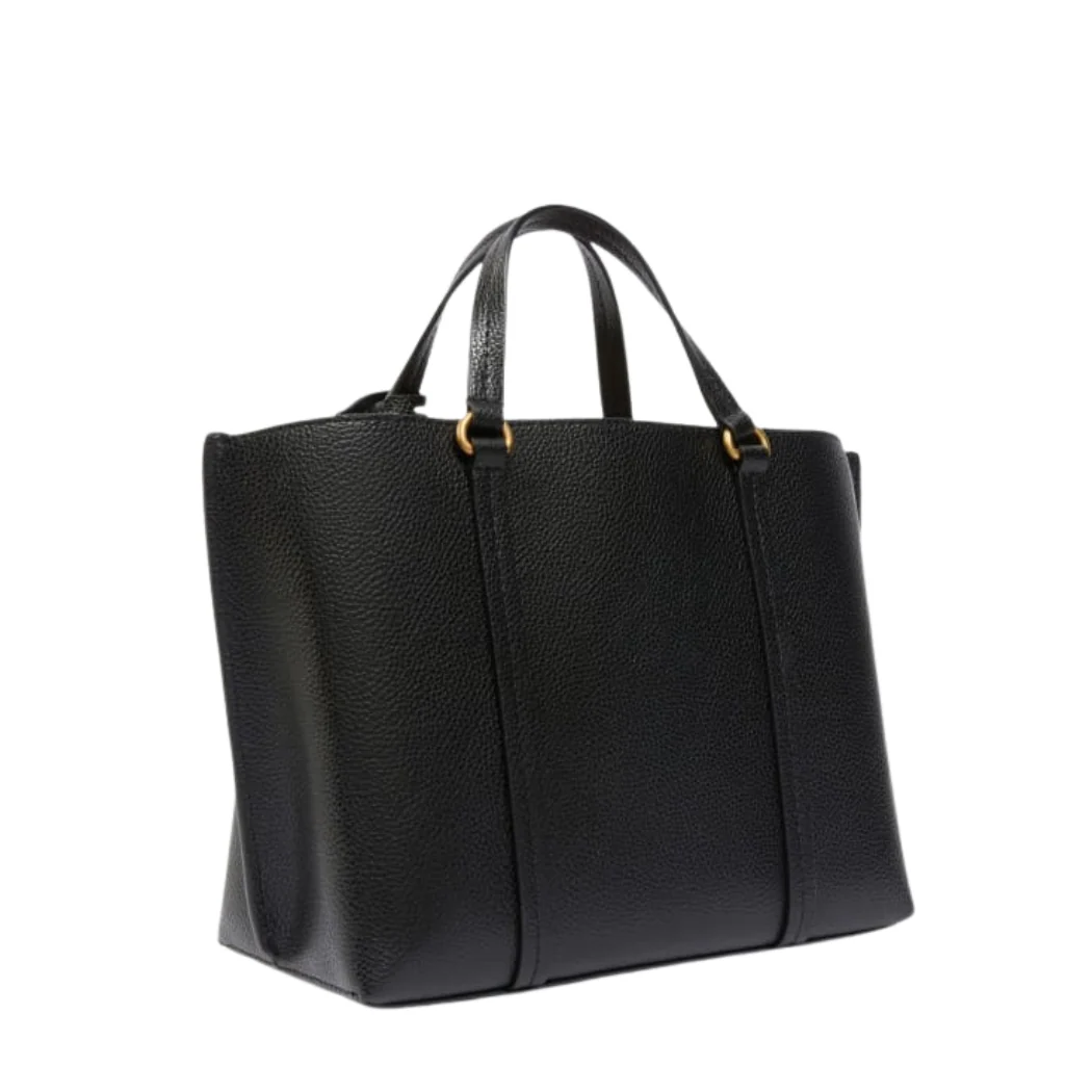PINKO Carrie Classic Shopper Tote – Black Tumbled Calfskin Leather - Image 2