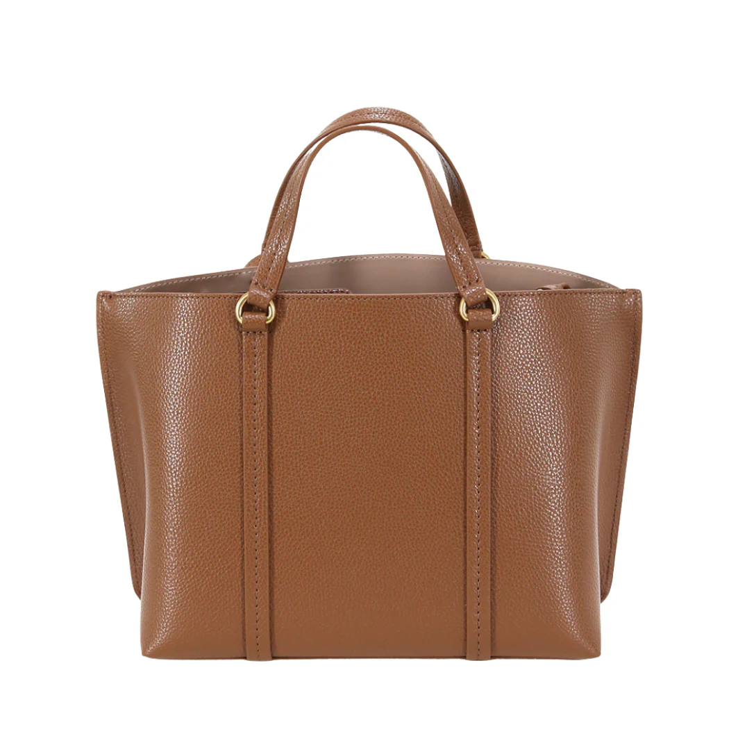PINKO Carrie Shopper Big Tote Bag – Brown with Signature Logo - Image 2