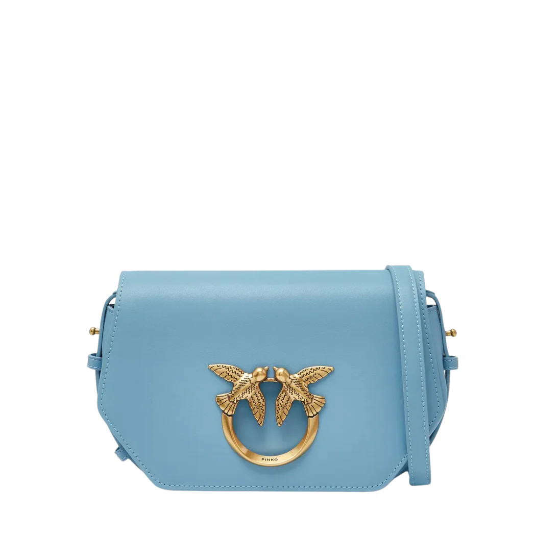 PINKO Crossbody Bag – Petrol Blue | Love Click Exagon Mini – Chic & Compact