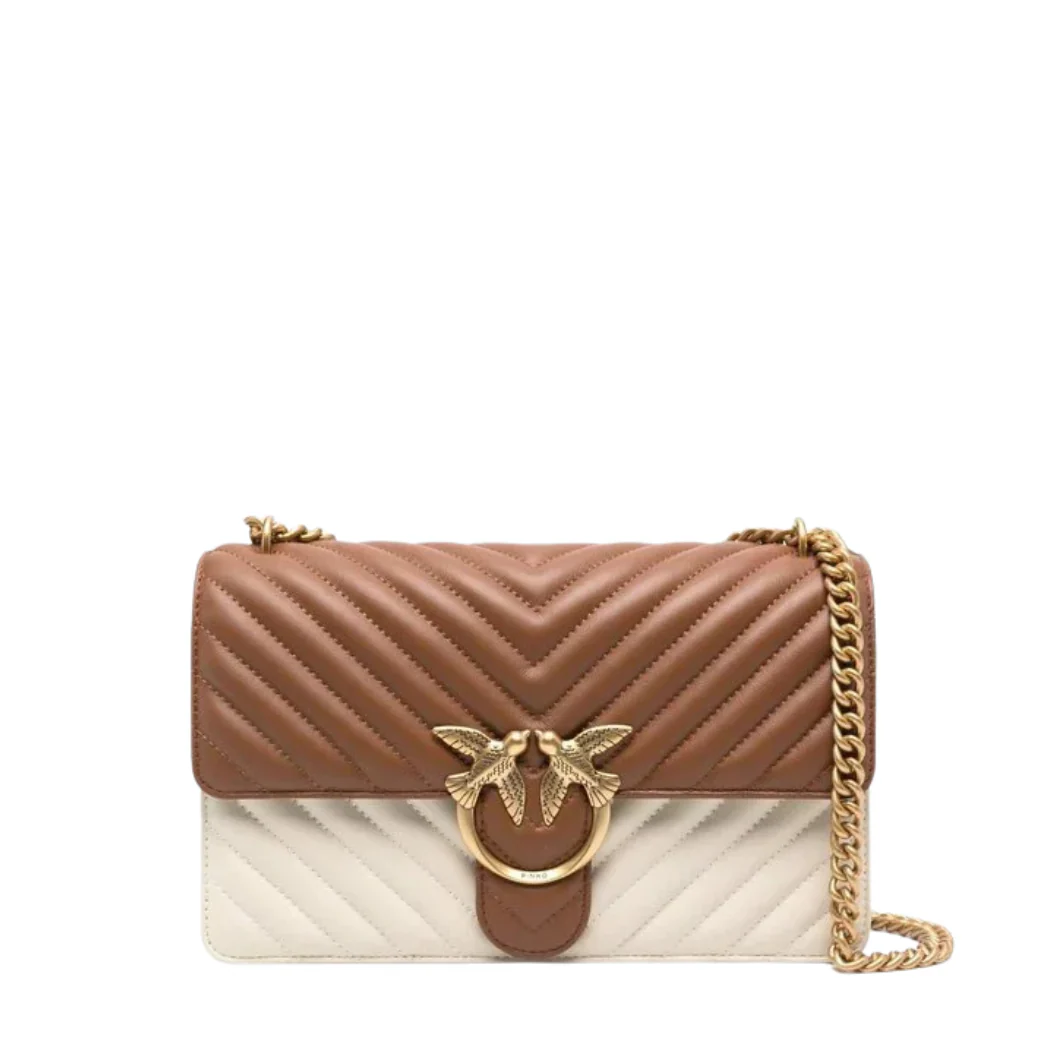 PINKO Crossbody Bag – White/Pink | Love One Classic DC – Chic & Stylish