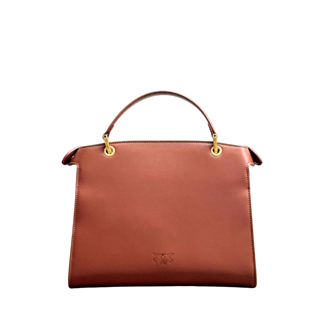 PINKO Cupido Messenger Classic Handbag β Brown Calfskin Leather - Image 2