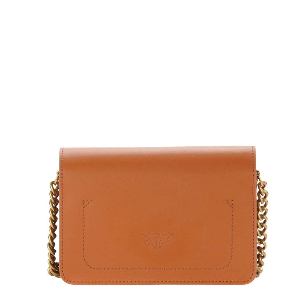 PINKO Love Click Mini Crossbody Bag – Brown Quilted Calfskin - Image 2