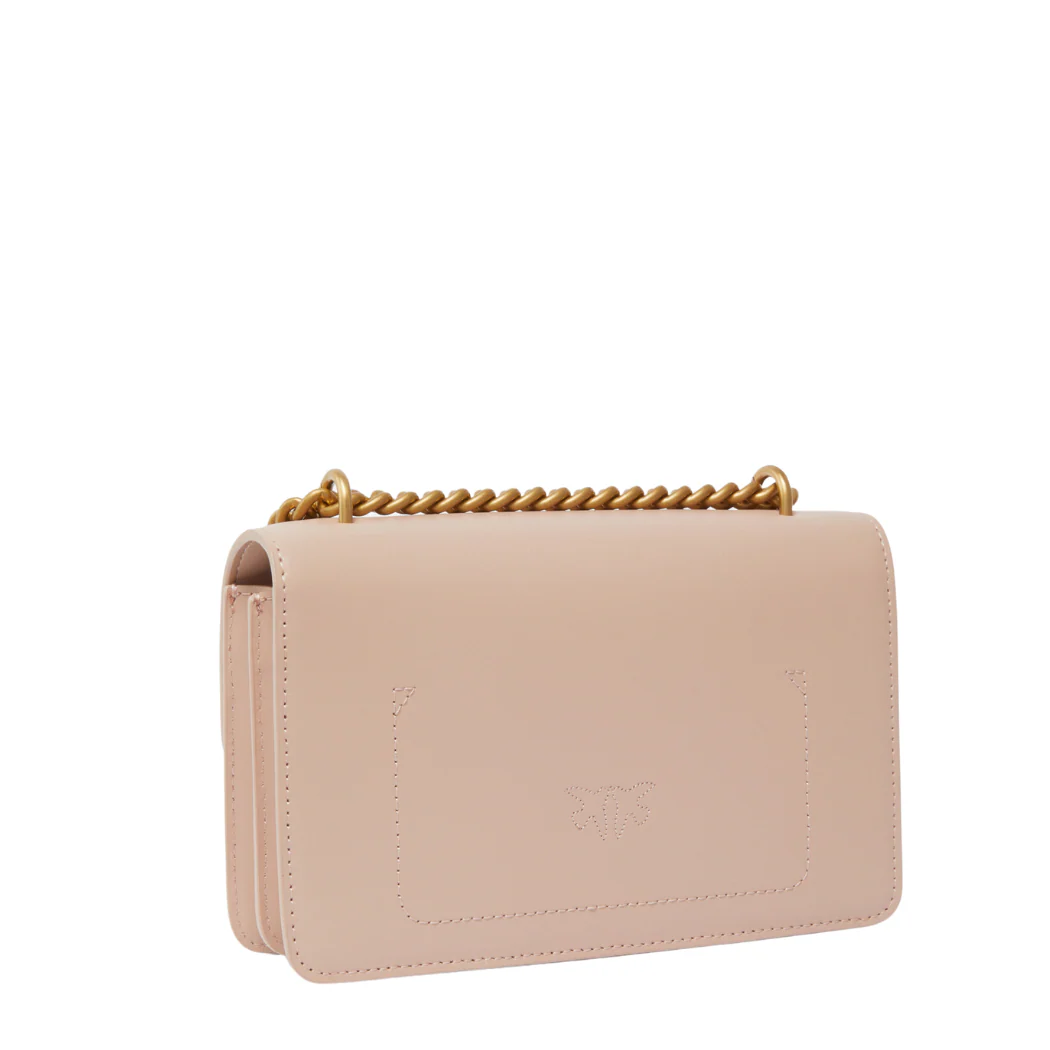 PINKO Love One Classic Crossbody Bag – Light Pink Quilted Calfskin - Image 2