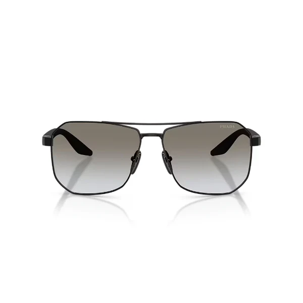 Prada Linea Rossa Matte Black Grey Gradient Navigator Sunglasses โ SPS A53 ZVN/10S (62-14-145)