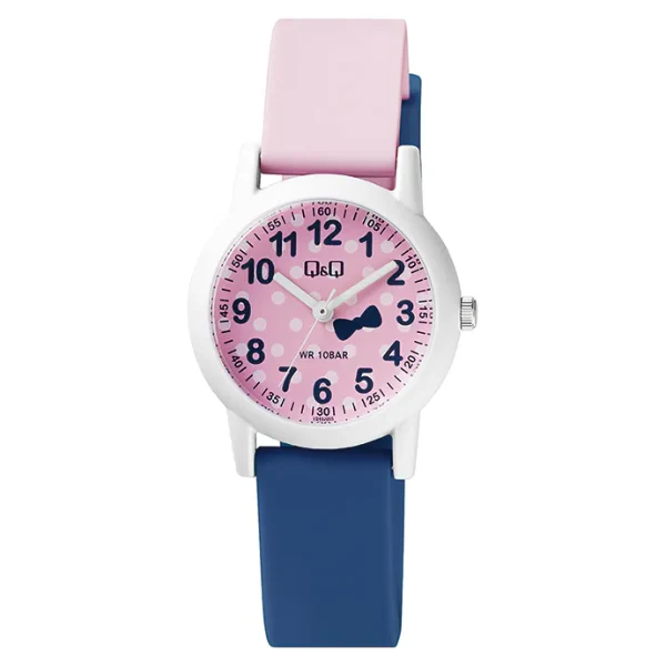 Q&Q Multi Color Resin Pink Dial Quartz Watch for Kids - VS49J005Y