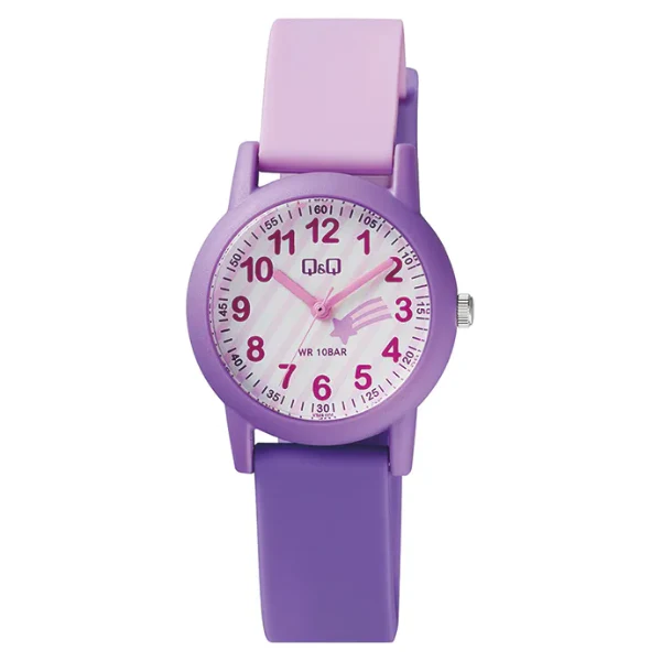 Q&Q Multi-Color Silicone Strap Cream Dial Quartz Watch for Kids - VS49J004Y