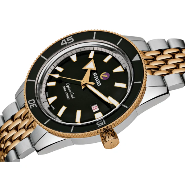 Rado Captain Cook Two-tone Stainless Steel Black Dial AUtomatic Watch for Gents - R32137153 - Image 2